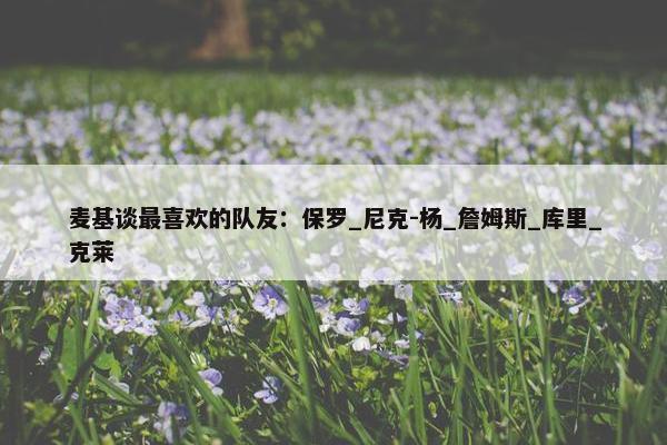 麦基谈最喜欢的队友：保罗_尼克-杨_詹姆斯_库里_克莱