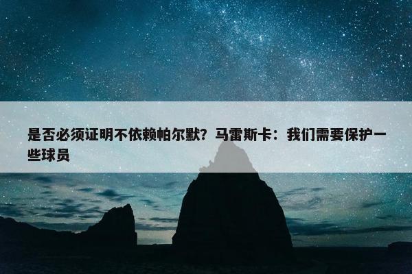 是否必须证明不依赖帕尔默？马雷斯卡：我们需要保护一些球员