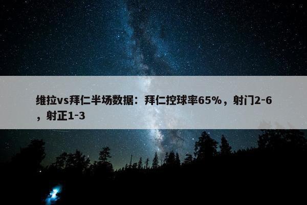 维拉vs拜仁半场数据：拜仁控球率65%，射门2-6，射正1-3