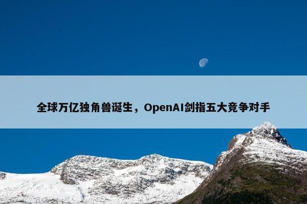 全球万亿独角兽诞生，OpenAI剑指五大竞争对手