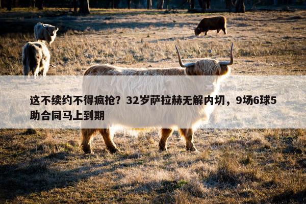 这不续约不得疯抢？32岁萨拉赫无解内切，9场6球5助合同马上到期