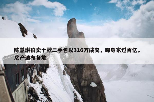 陈慧琳拍卖十款二手包以316万成交，曝身家过百亿，房产遍布各地