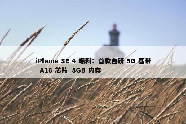 iPhone SE 4 曝料：首款自研 5G 基带_A18 芯片_8GB 内存