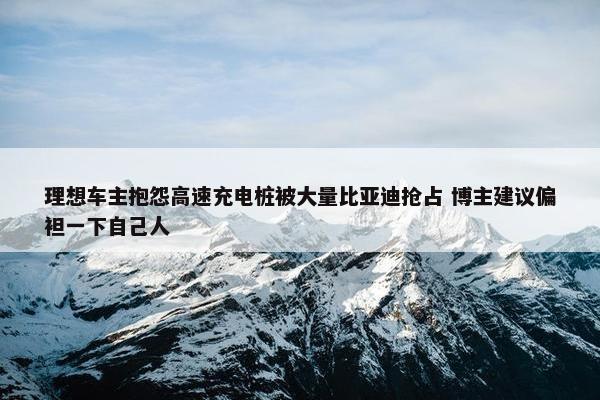 理想车主抱怨高速充电桩被大量比亚迪抢占 博主建议偏袒一下自己人