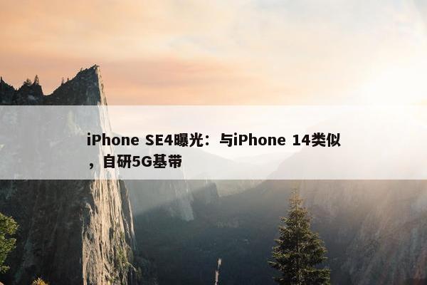 iPhone SE4曝光：与iPhone 14类似，自研5G基带