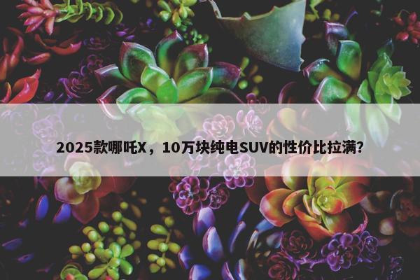 2025款哪吒X，10万块纯电SUV的性价比拉满？