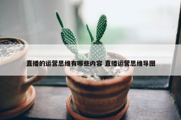 直播的运营思维有哪些内容 直播运营思维导图