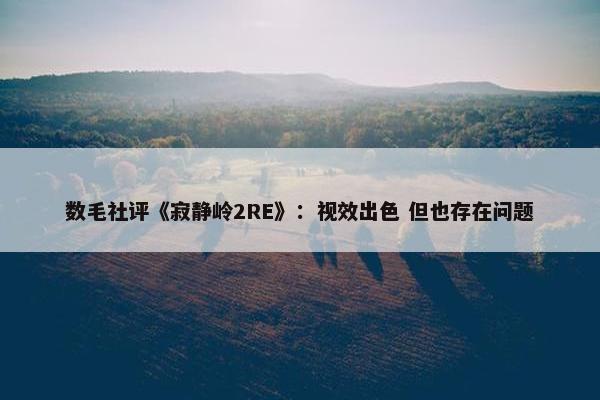 数毛社评《寂静岭2RE》：视效出色 但也存在问题