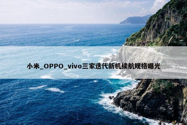 小米_OPPO_vivo三家迭代新机续航规格曝光