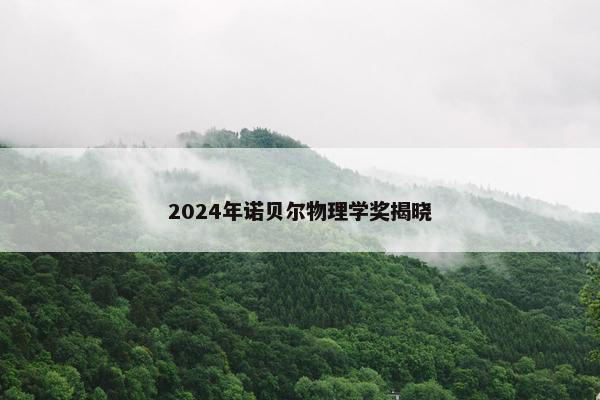 2024年诺贝尔物理学奖揭晓