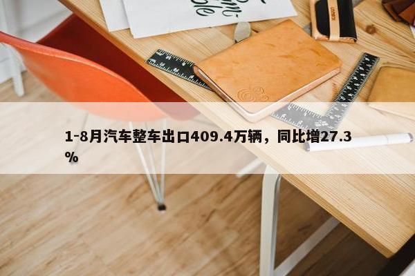 1-8月汽车整车出口409.4万辆，同比增27.3%