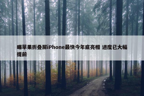 曝苹果折叠屏iPhone最快今年底亮相 进度已大幅提前