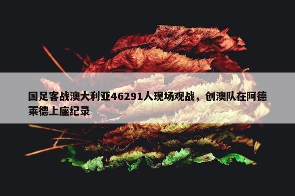 国足客战澳大利亚46291人现场观战，创澳队在阿德莱德上座纪录