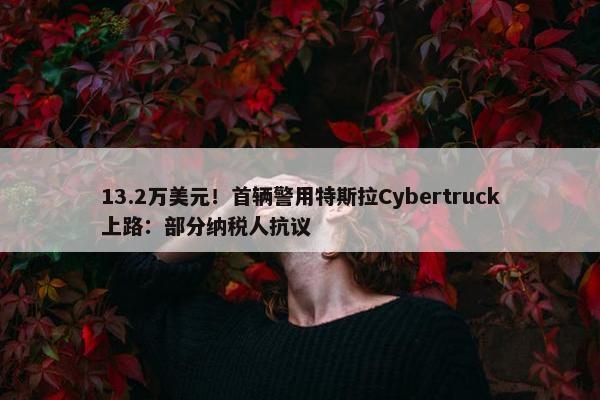 13.2万美元！首辆警用特斯拉Cybertruck上路：部分纳税人抗议