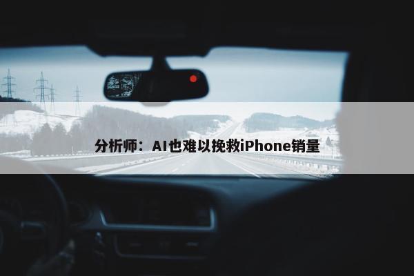 分析师：AI也难以挽救iPhone销量