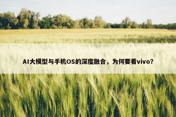 AI大模型与手机OS的深度融合，为何要看vivo？