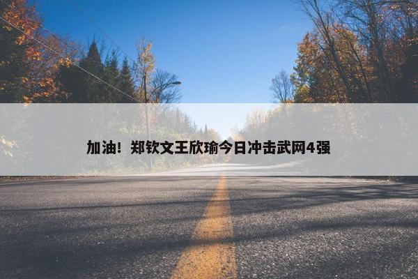 加油！郑钦文王欣瑜今日冲击武网4强