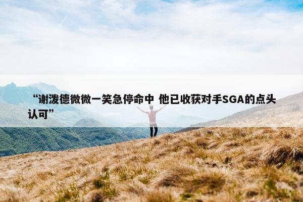 “谢泼德微微一笑急停命中 他已收获对手SGA的点头认可”