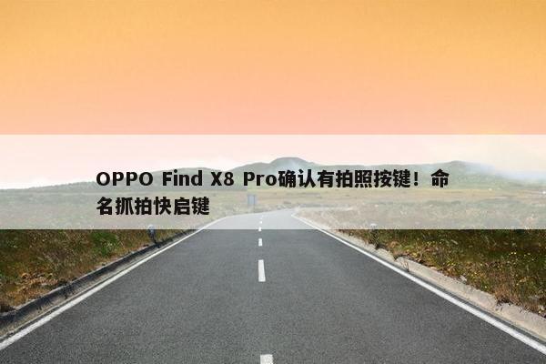 OPPO Find X8 Pro确认有拍照按键！命名抓拍快启键