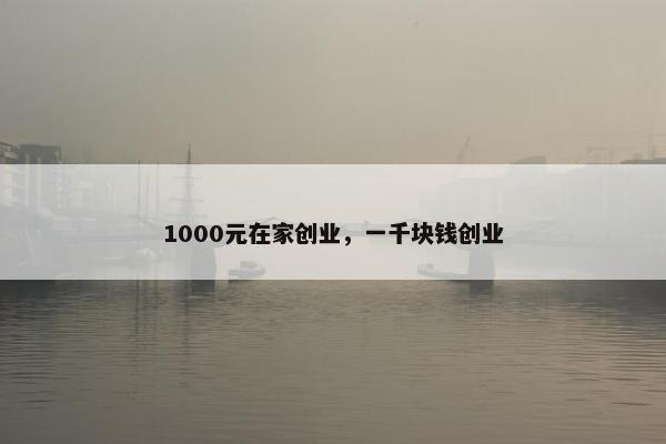 1000元在家创业，一千块钱创业