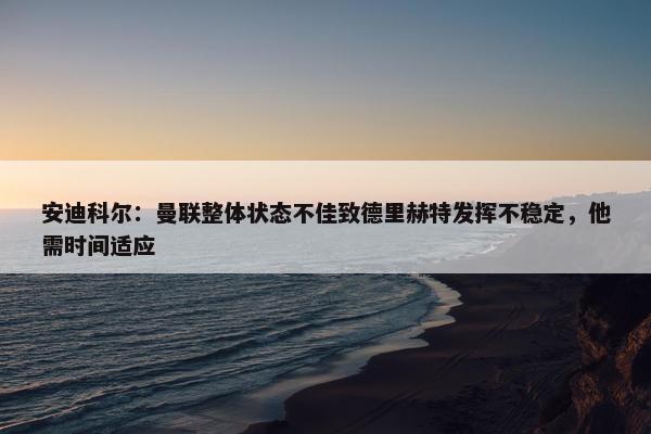 安迪科尔：曼联整体状态不佳致德里赫特发挥不稳定，他需时间适应