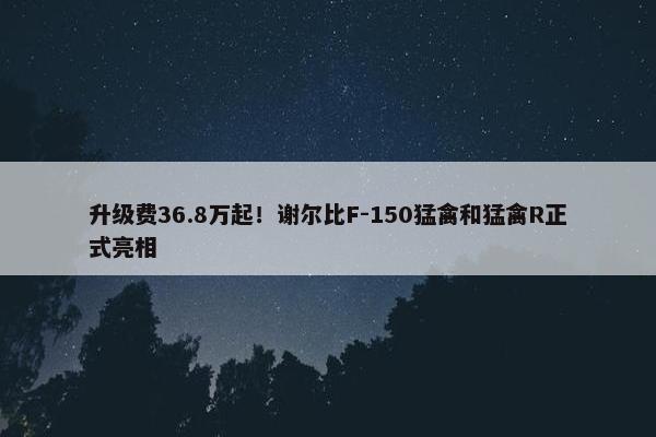 升级费36.8万起！谢尔比F-150猛禽和猛禽R正式亮相