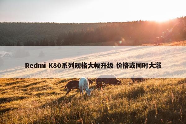 Redmi K80系列规格大幅升级 价格或同时大涨