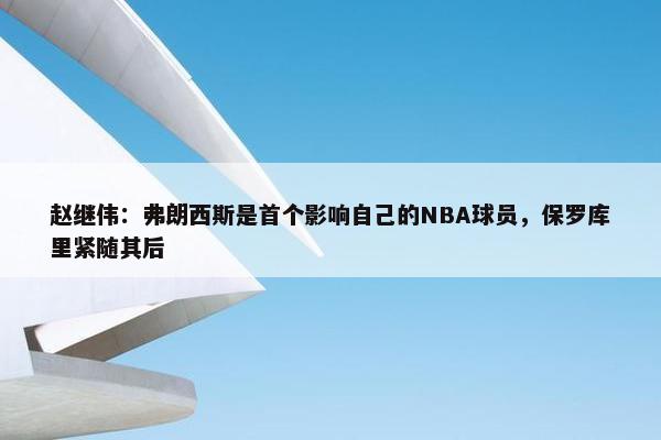 赵继伟：弗朗西斯是首个影响自己的NBA球员，保罗库里紧随其后