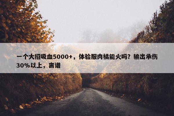 一个大招吸血5000+，体验服肉橘能火吗？输出承伤30%以上，离谱