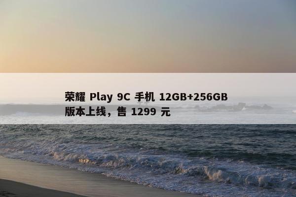 荣耀 Play 9C 手机 12GB+256GB 版本上线，售 1299 元