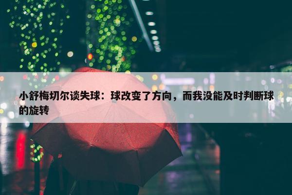 小舒梅切尔谈失球：球改变了方向，而我没能及时判断球的旋转