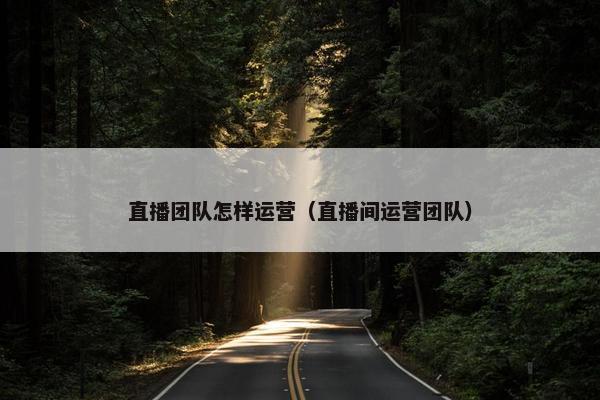 直播团队怎样运营（直播间运营团队）