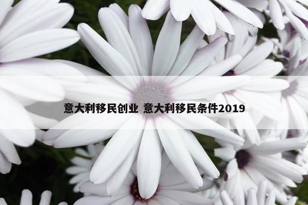 意大利移民创业 意大利移民条件2019