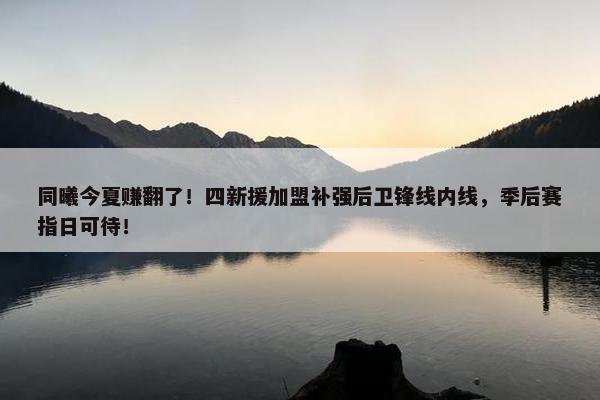 同曦今夏赚翻了！四新援加盟补强后卫锋线内线，季后赛指日可待！