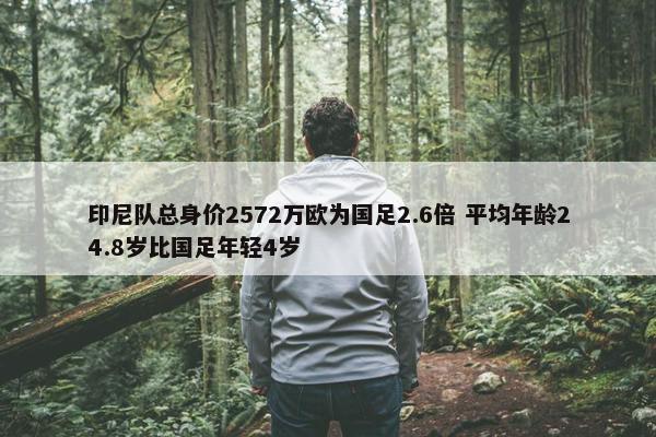 印尼队总身价2572万欧为国足2.6倍 平均年龄24.8岁比国足年轻4岁