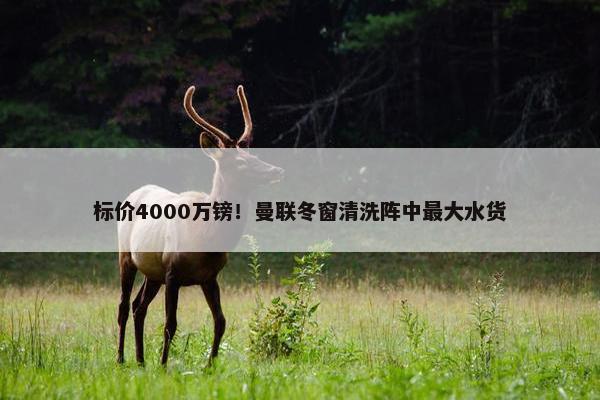 标价4000万镑！曼联冬窗清洗阵中最大水货