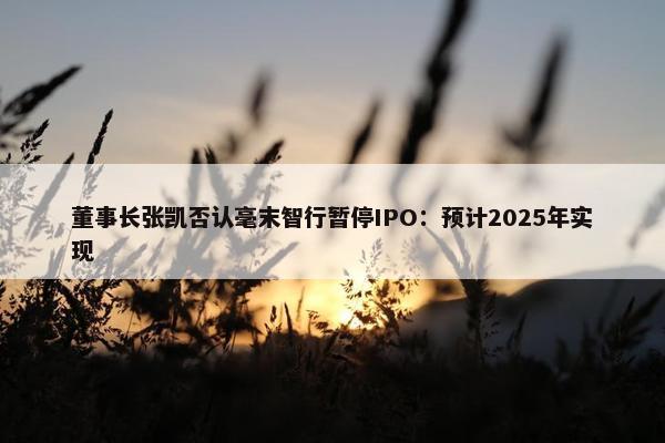 董事长张凯否认毫末智行暂停IPO：预计2025年实现