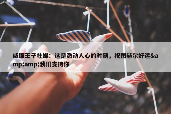 威廉王子社媒：这是激动人心的时刻，祝图赫尔好运&amp;我们支持你