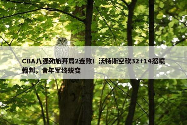 CBA八强劲旅开局2连败！沃特斯空砍32+14怒喷裁判，青年军终蜕变