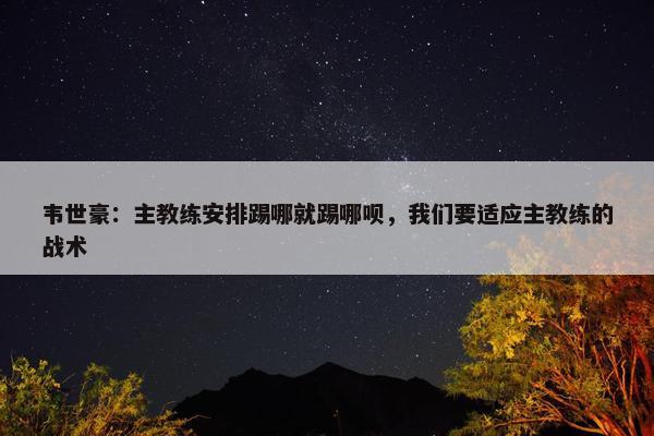 韦世豪：主教练安排踢哪就踢哪呗，我们要适应主教练的战术