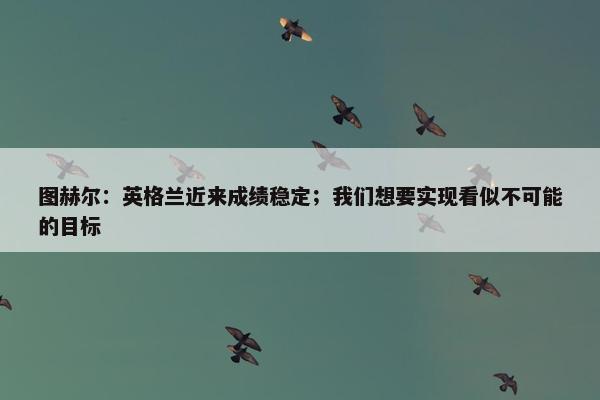 图赫尔：英格兰近来成绩稳定；我们想要实现看似不可能的目标