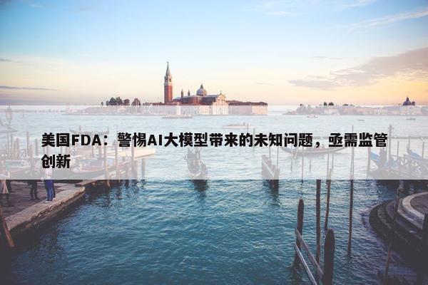 美国FDA：警惕AI大模型带来的未知问题，亟需监管创新