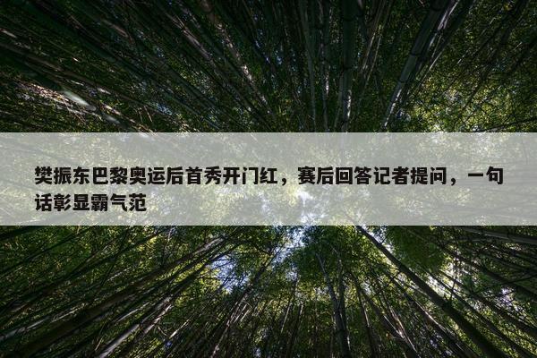 樊振东巴黎奥运后首秀开门红，赛后回答记者提问，一句话彰显霸气范