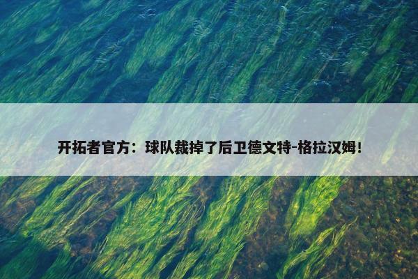 开拓者官方：球队裁掉了后卫德文特-格拉汉姆！