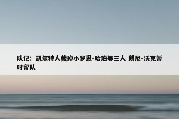 队记：凯尔特人裁掉小罗恩-哈珀等三人 朗尼-沃克暂时留队