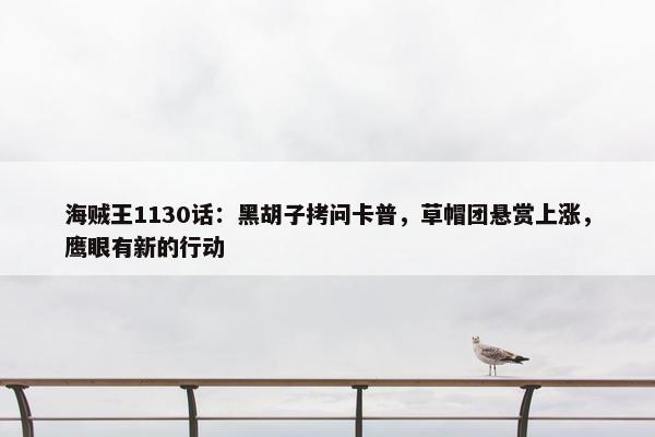 海贼王1130话：黑胡子拷问卡普，草帽团悬赏上涨，鹰眼有新的行动