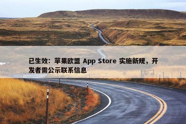 已生效：苹果欧盟 App Store 实施新规，开发者需公示联系信息