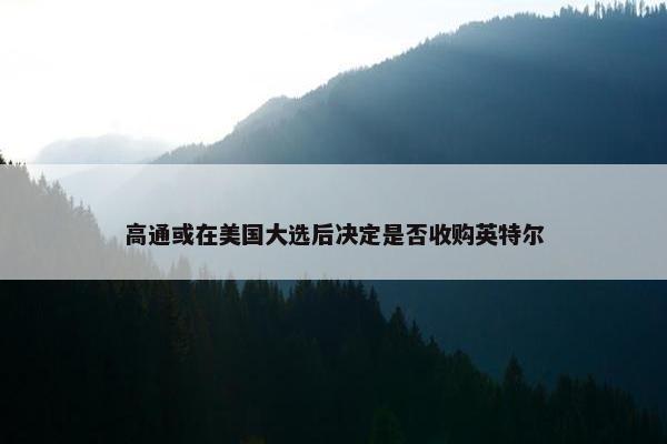 高通或在美国大选后决定是否收购英特尔