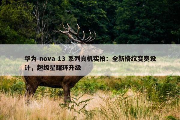 华为 nova 13 系列真机实拍：全新格纹变奏设计，超级星耀环升级