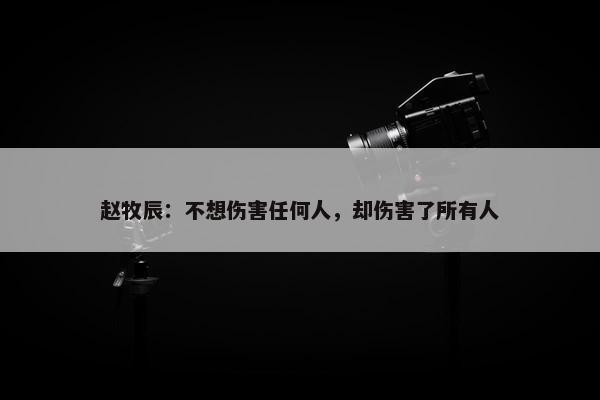 赵牧辰：不想伤害任何人，却伤害了所有人